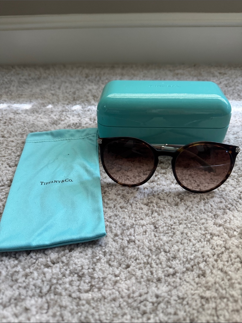 Tiffany & Co. Women's Tortoiseshell Sunglasses with Brown Gradient Lenses